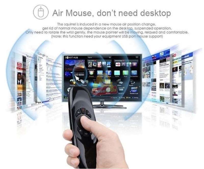 Wireless Air Mouse with Rechargeable Battery, 2-in-1 Keyboard and Mouse, TV, PC, Game Console etc.