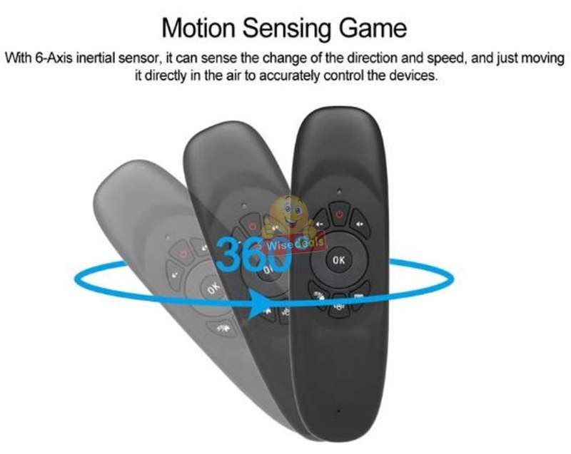 Wireless Air Mouse with Rechargeable Battery, 2-in-1 Keyboard and Mouse, TV, PC, Game Console etc.
