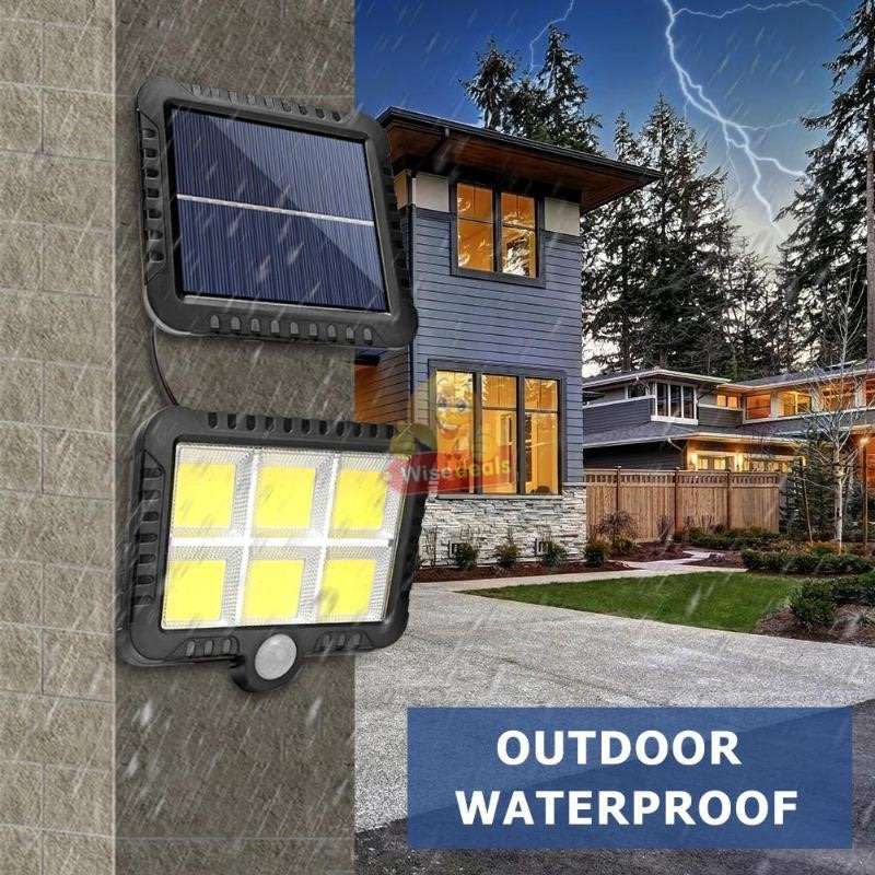 120 LED COB Super Bright Solar Flood Light with Solar Panel, 5m Link Data Line & Screws