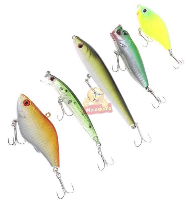 101 Piece Fishing Tackle Lure Bait Kit, comes in a transparent two-layer Box