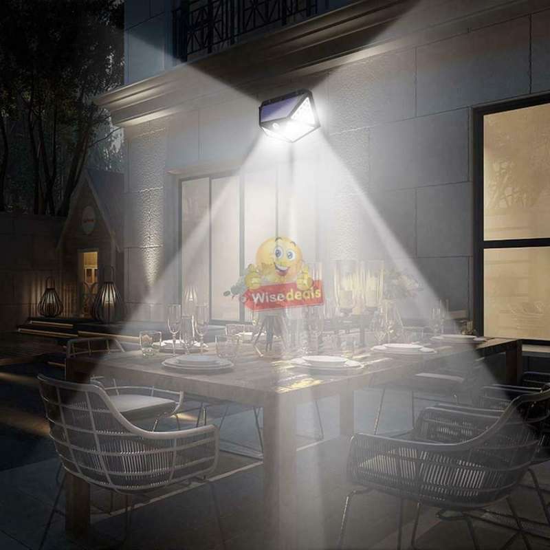 Super Bright 100 LED COB Solar Wall Light with 3 Modes, 600 Lumens, 270°, Waterproof etc