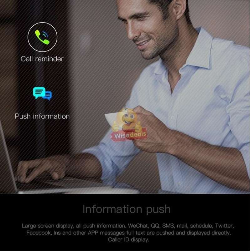 Bluetooth Fitness Smart Watch - Monitor Heart Rate, Blood Pressure, Blood Oxygen, Calorie, Distance