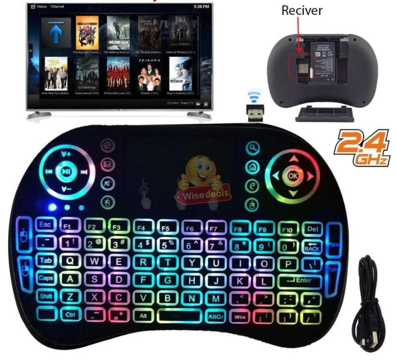 2.4GHz Wireless Keyboard with Touchpad with 360° Flip Design, Backlights, 92 Keys etc.