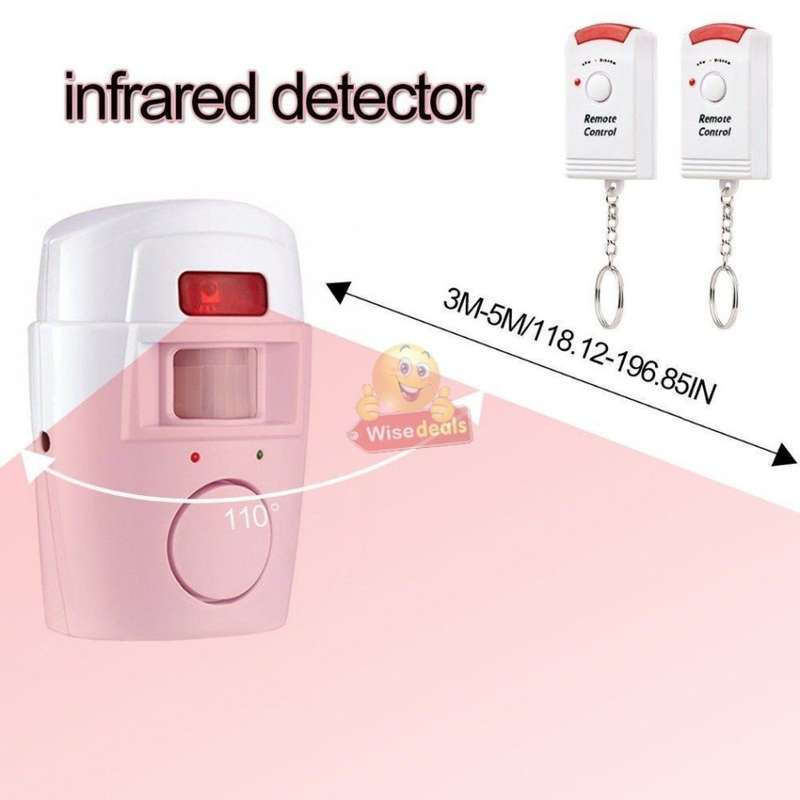 Wireless PIR Motion Sensor Alarm With 2 Remotes & Mount Bracket, Secure your Home