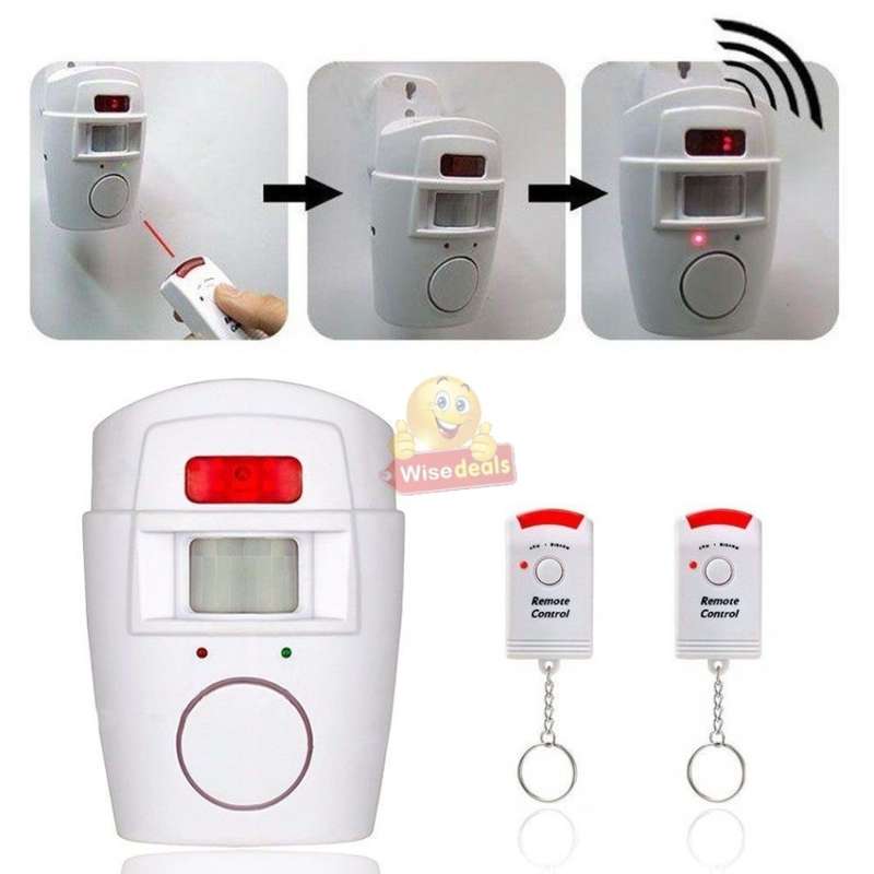 Wireless PIR Motion Sensor Alarm With 2 Remotes & Mount Bracket, Secure your Home