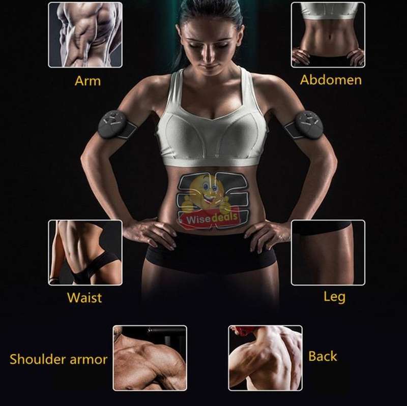Home Gym - Wireless Electronic EMS 6 Pack Abs Muscle Simulator Kit with 5 modes