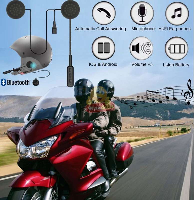 Wireless Bluetooth Headset designed for Motorcycle Riders with Voice Support