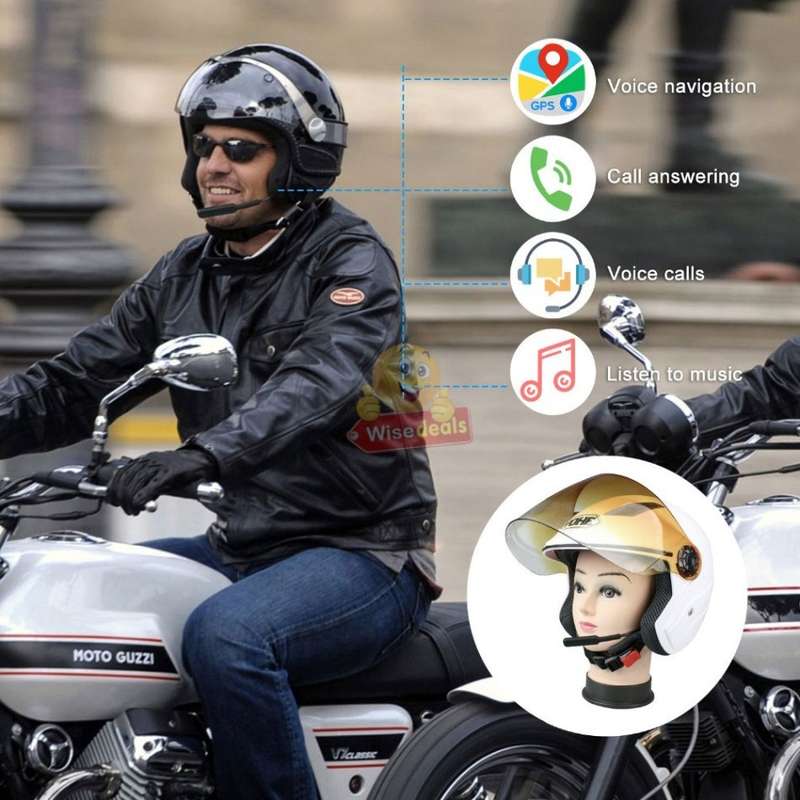 Wireless Bluetooth Headset designed for Motorcycle Riders with Voice Support