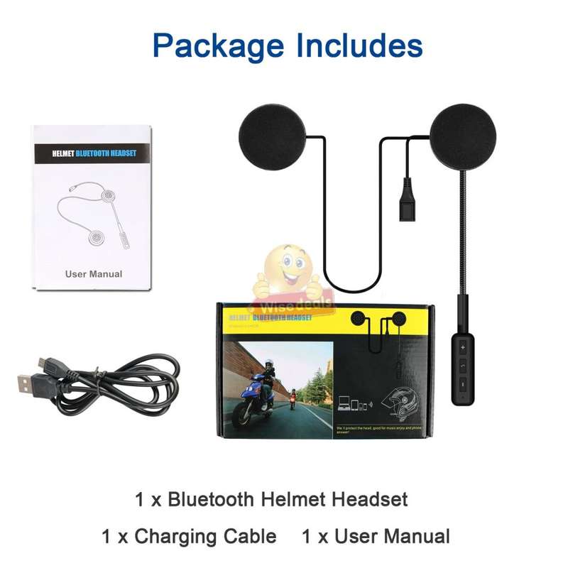Wireless Bluetooth Headset designed for Motorcycle Riders with Voice Support