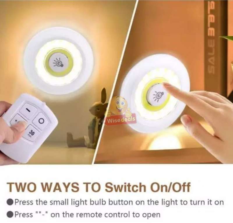 3 Piece Wireless, Adjustable, Multi-fnctional COB LED Light Set with Remote, Dimmer Control & Timer