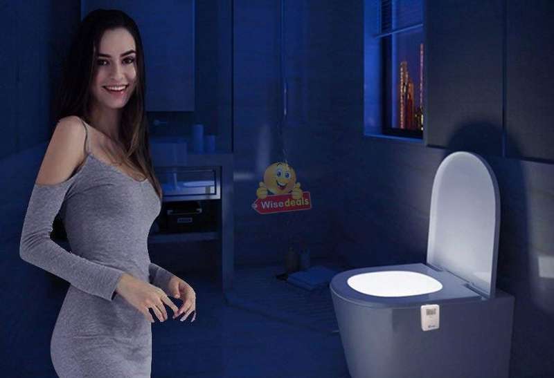 Motion Activated 8 Colour LED Toilet Night Light, Easy Installation & Light Sensitive