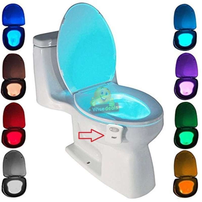 Motion Activated 8 Colour LED Toilet Night Light, Easy Installation & Light Sensitive