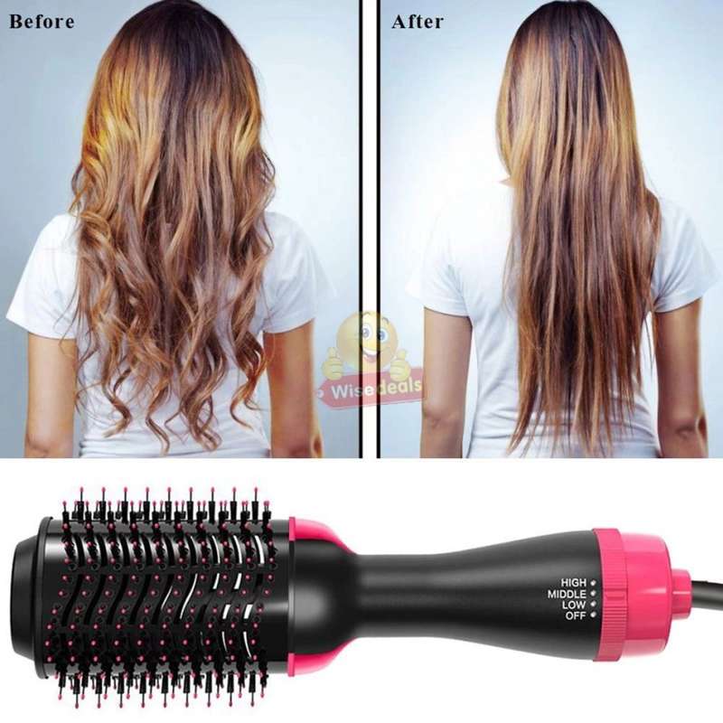 3-IN1 Hair Dryer, Straighter & Brush, Suitable for all Hair Types Wet or Dry