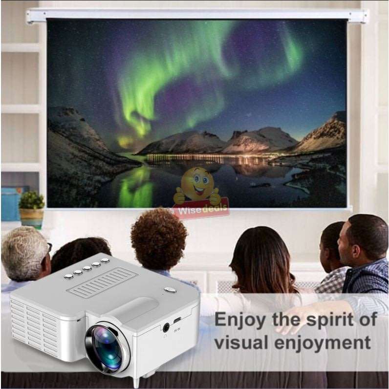 Mini Portable Projector with USB, AV. SD Card & Headphones Functions