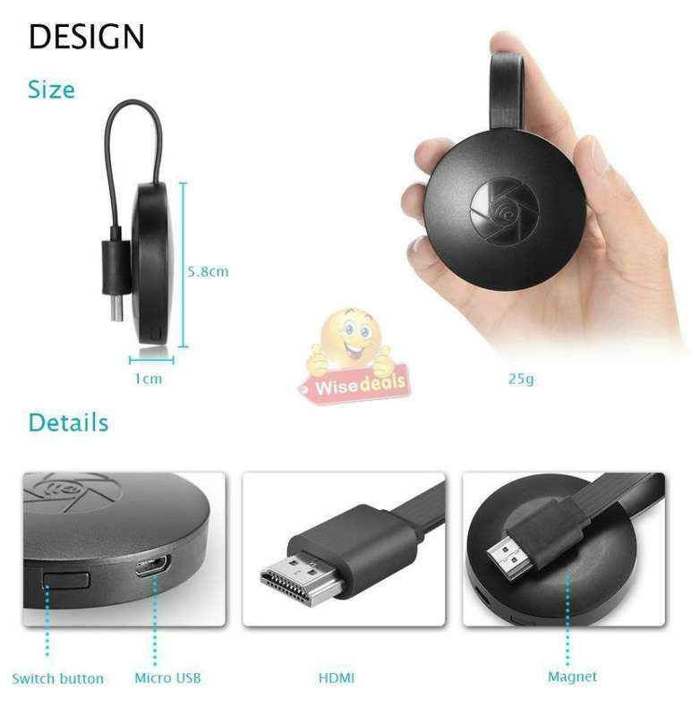 1080P HDMI Wi-Fi Mira Screen - Video Stream Anything from your phone, laptop or tablet to your HD TV