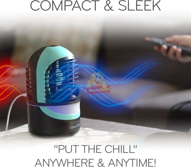 Ultra Chill Personal Cooler & Humidifier, Improves Air Quality, Aroma Diffuser, LED Reading Light