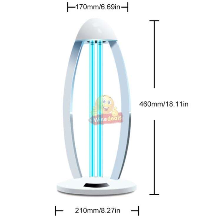 Large UV Disinfection Lamp, Sterilize, Remove Mites, Remove Odors, Remote & Timer Settings