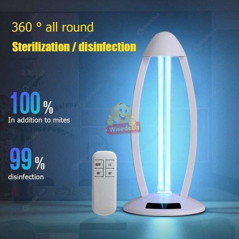 Large UV Disinfection Lamp, Sterilize, Remove Mites, Remove Odors, Remote & Timer Settings