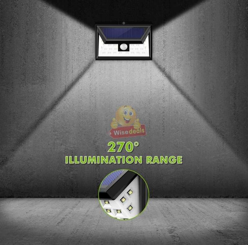 30W Super Bright LED Solar Wall Light, Motion Sensor, Wide-Angle, Waterproof and Eco-friendly