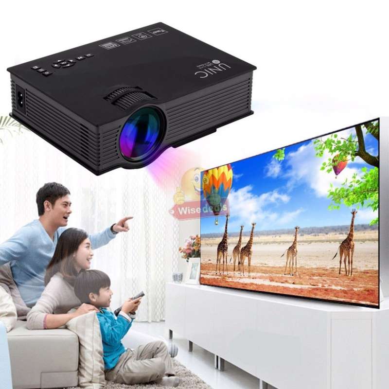 LED WIFI Projector, 1800 Lumens, 1080P Display, Support USB, SD, VGA, HDMI, AV, IR