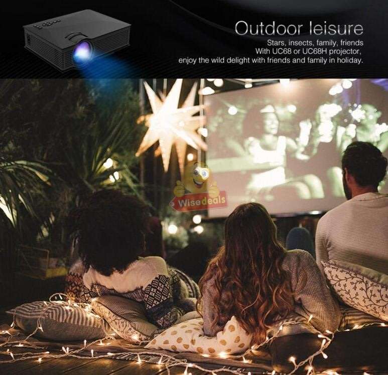 LED WIFI Projector, 1800 Lumens, 1080P Display, Support USB, SD, VGA, HDMI, AV, IR