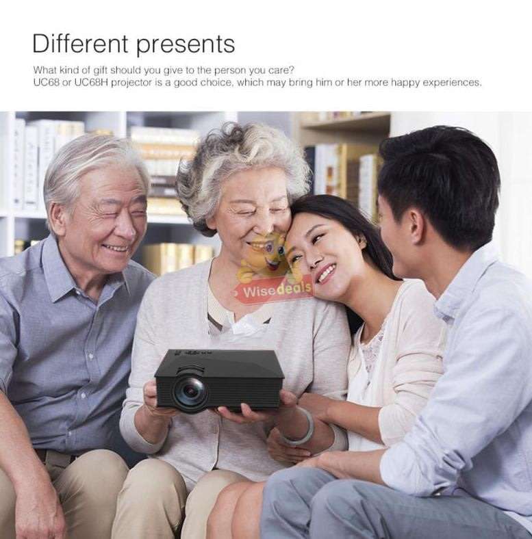 LED WIFI Projector, 1800 Lumens, 1080P Display, Support USB, SD, VGA, HDMI, AV, IR