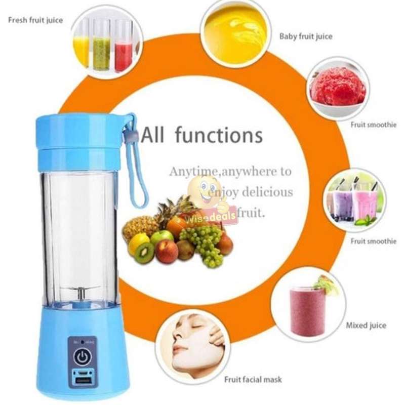 Portable Size Rechargeable USB Electric Fruit Juicer, Smoothie Maker & Blender
