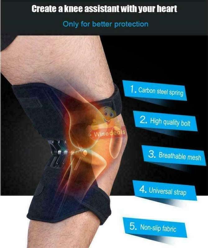 1 Pair Power Lift Joint Support Knee Braces & Immobilizer, No more Painful Knees and Joints