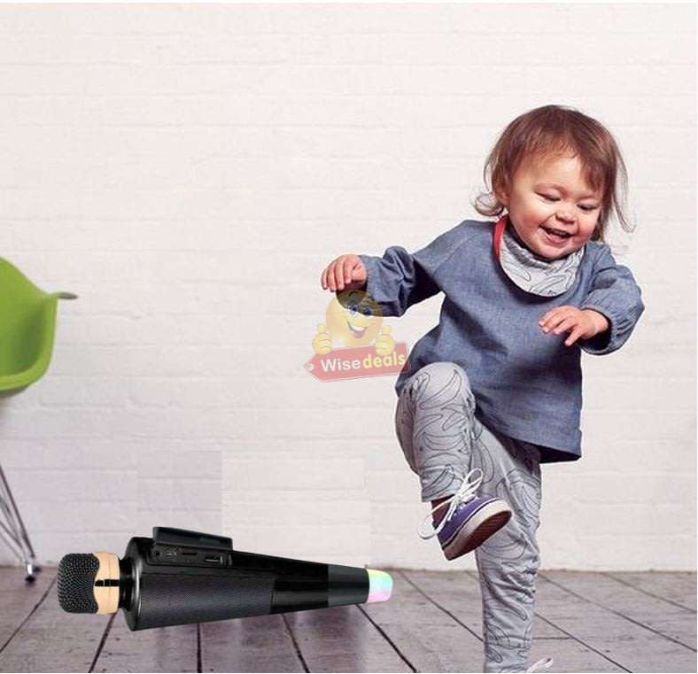Wireless Bluetooth Microphone & Speaker, Support Headphone, Aux, SD Card, USB & FM Radio