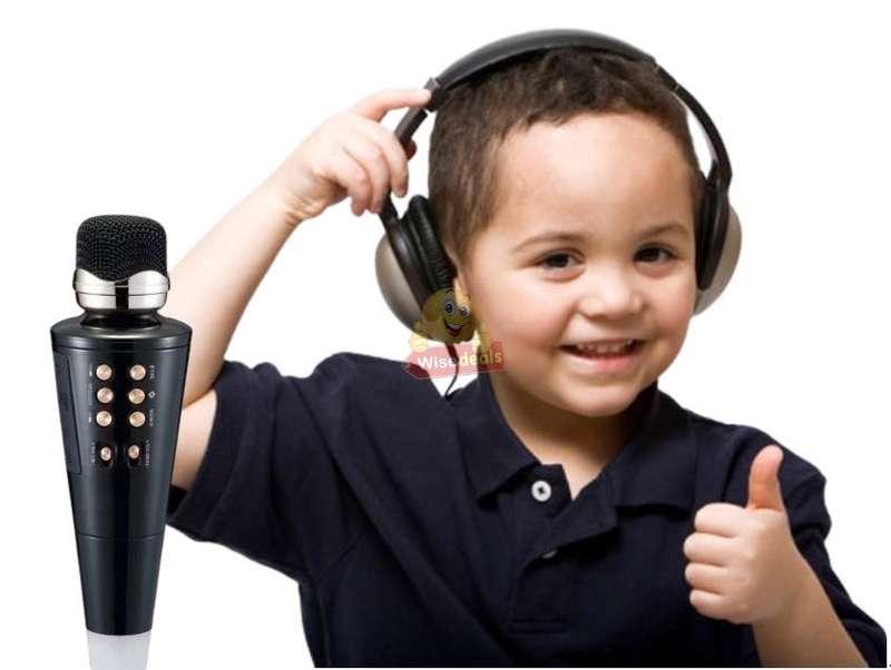 Wireless Bluetooth Microphone & Speaker, Support Headphone, Aux, SD Card, USB & FM Radio