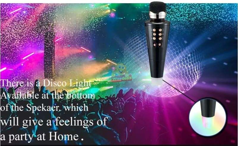 Wireless Bluetooth Microphone & Speaker, Support Headphone, Aux, SD Card, USB & FM Radio