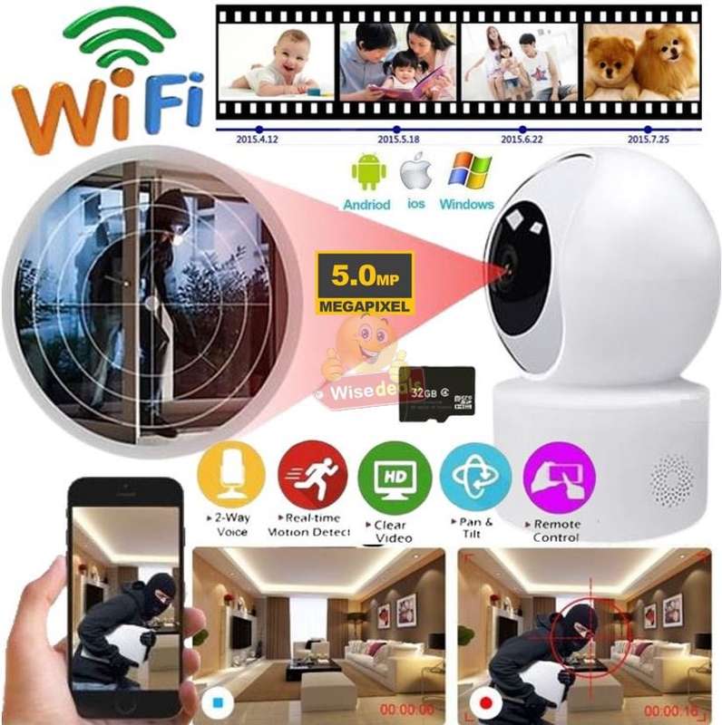 Wireless WIFI IP Security Surveillance Camera, 5MP, Support Motion Detection & Tracking