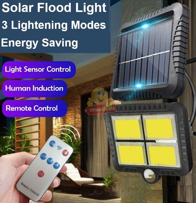 4 COB LED Multi functional SOLAR Energy Flood Light Kit with Remote Control