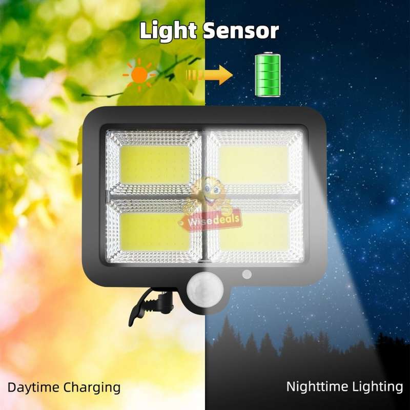 4 COB LED Multi functional SOLAR Energy Flood Light Kit with Remote Control