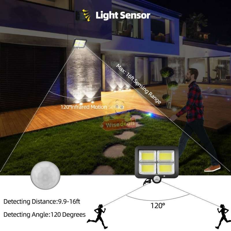 4 COB LED Multi functional SOLAR Energy Flood Light Kit with Remote Control