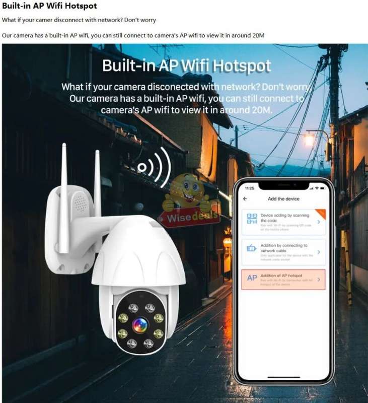 Waterproof Outdoor WIFI IP Camera, Auto Tracking, Motion Detector, Two-way Communication etc.