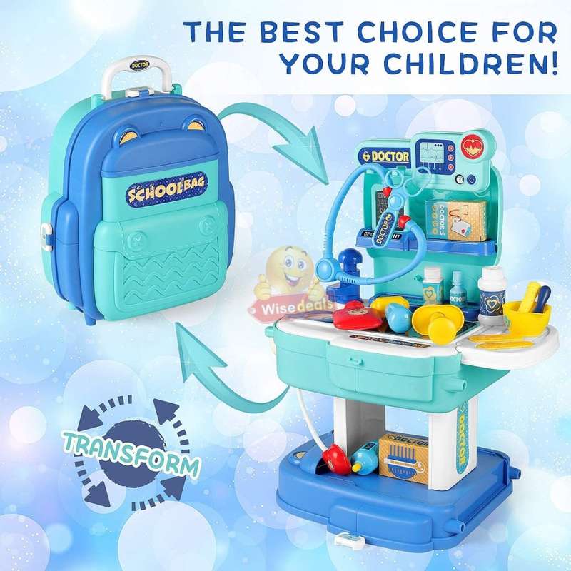 2 in 1 Backpack Educational Play Sets, 4 different design to choose from with lots of accessories