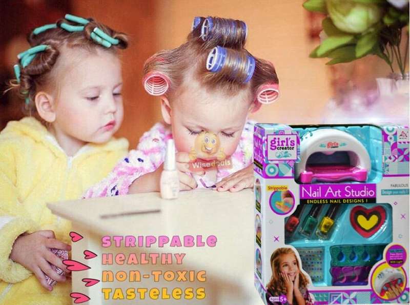 This Amazing Nail Set Comes Complete with Dryer with light, Nail Polish, Nail Gems, Separators etc.