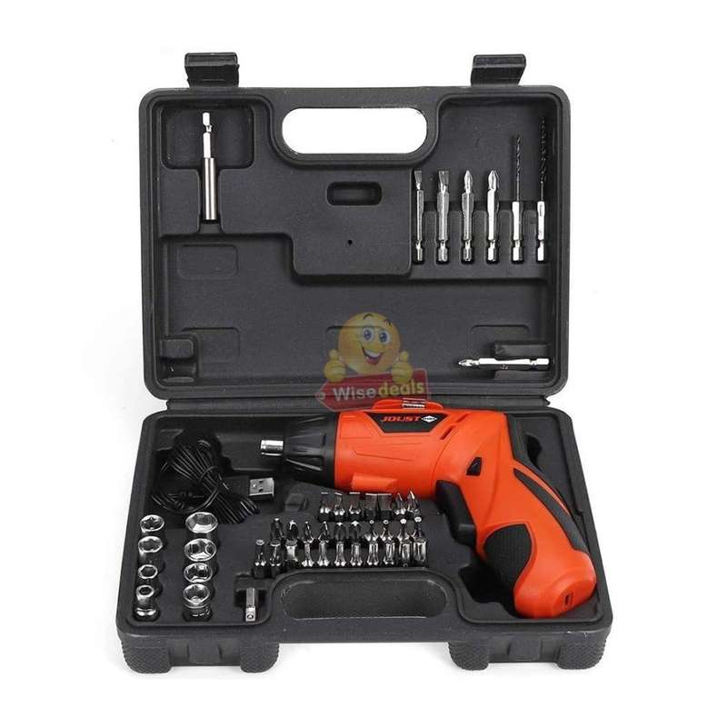 45Pcs Cordless Rechargeable Screwdriver and Drill Set