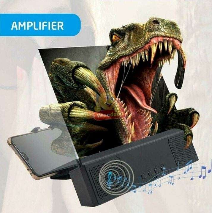 Bluetooth Speaker with Phone Screen Magnifier, Rechargeable, USB & SD Ports, Your own Home Cinema