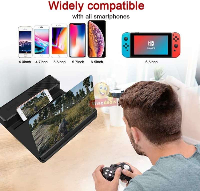 Bluetooth Speaker with Phone Screen Magnifier, Rechargeable, USB & SD Ports, Your own Home Cinema