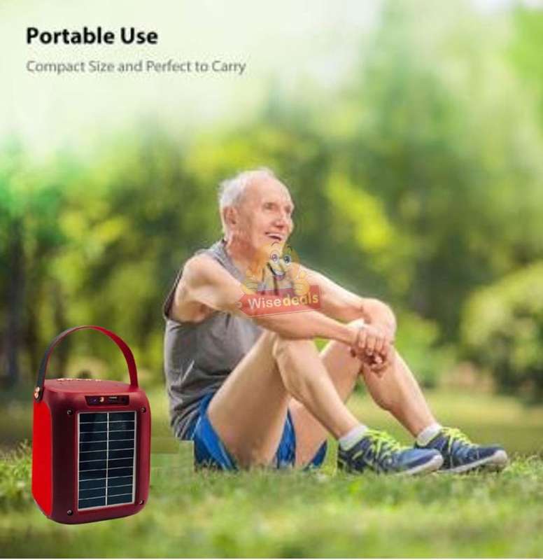 Wireless Bluetooth SOLAR Speaker with FM Radio and Build-In Mic, Support SD Card, USB, AUX