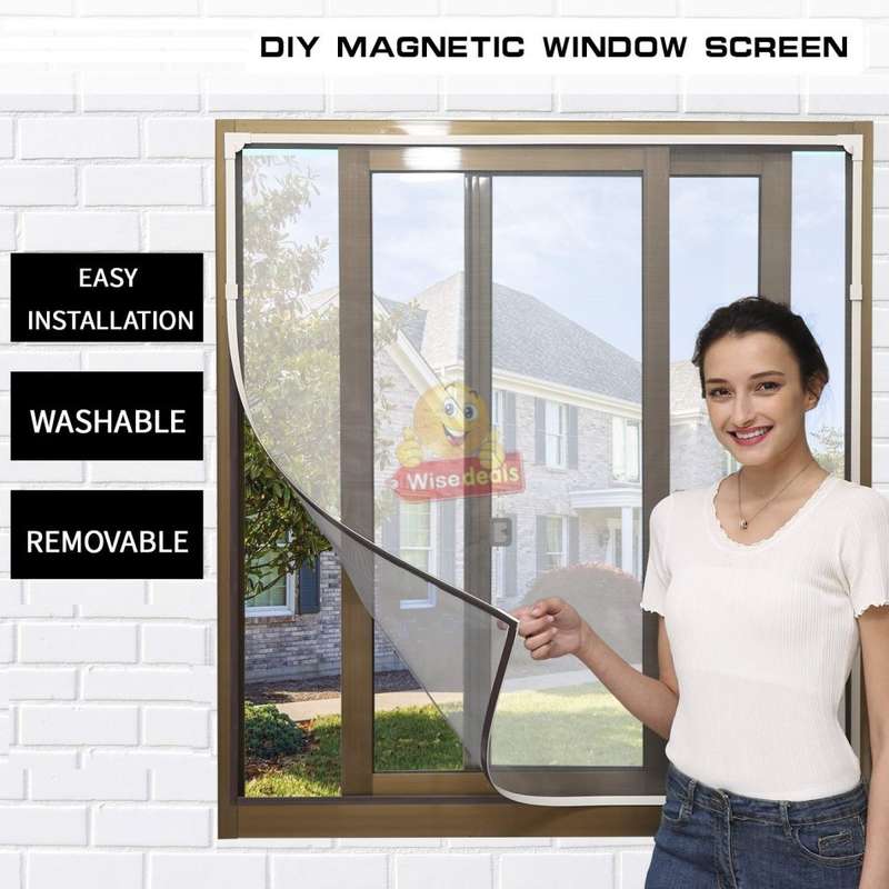DIY Magnetic Mosquito & Insect Screening Net Kit 150 x 180cm, Easy to Install and to Remove