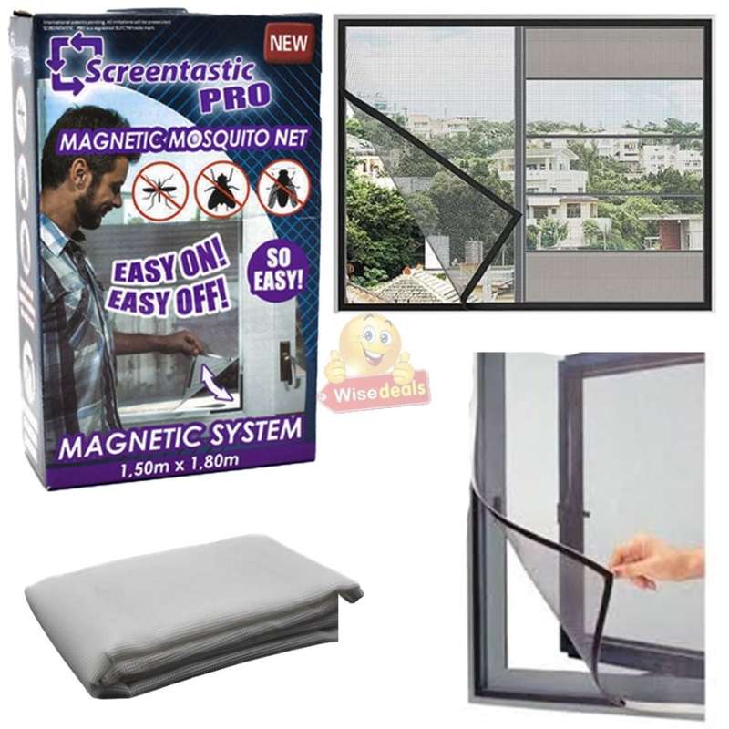 DIY Magnetic Mosquito & Insect Screening Net Kit 150 x 180cm, Easy to Install and to Remove
