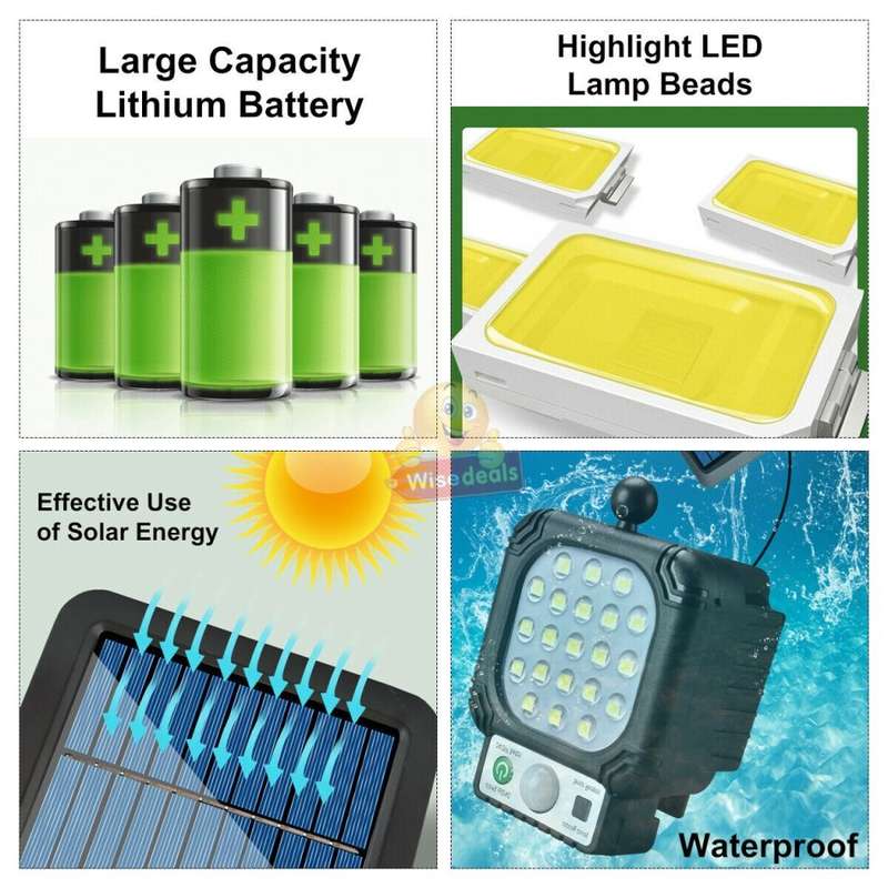Super Bright Solar Split LED Wall Light, Build in Battery, 3 Selection Modes, Zero Electricity