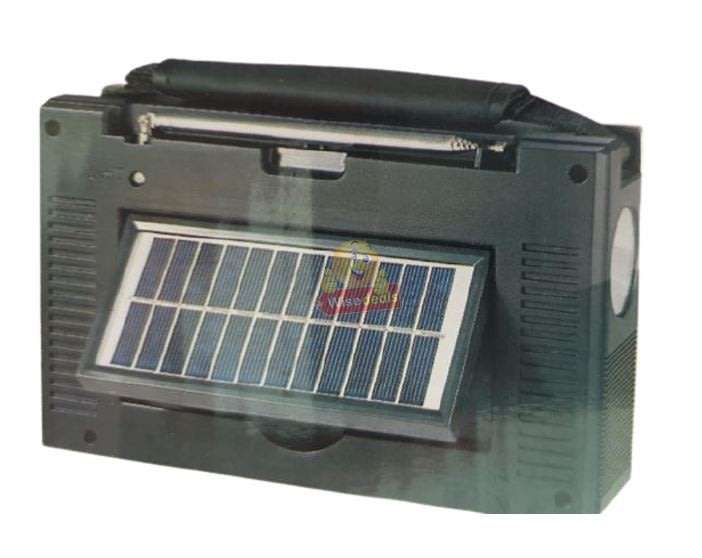 Rechargeable Bluetooth SOLAR AM-FM Radio with USB, SD, Aux MP3 Player, Flashlight, 18650mAh