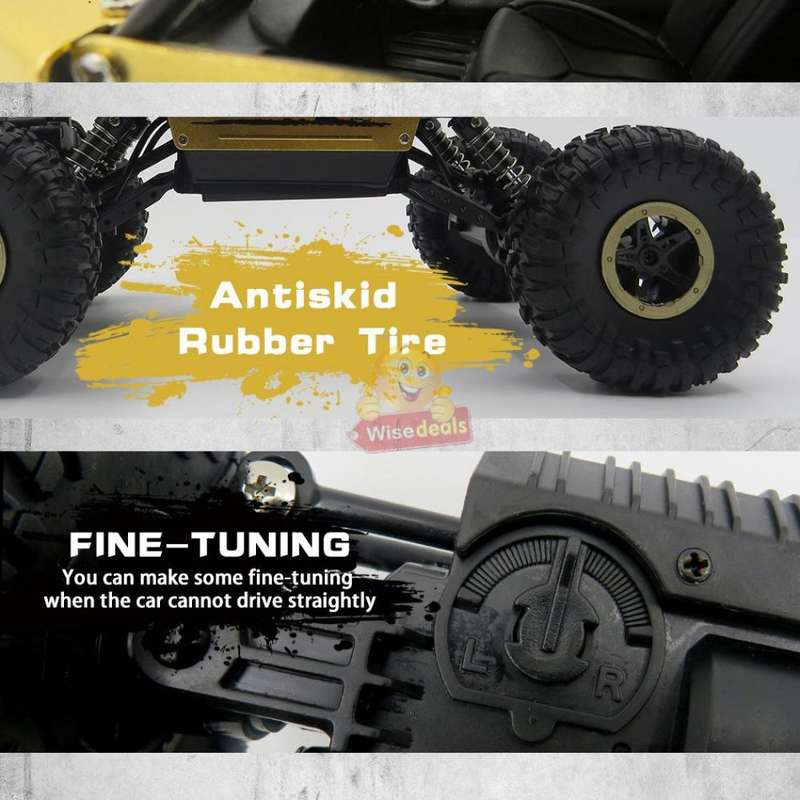 RC Rock Crawler  4WD, Shock Absorbers, Conquer all terrain, 45° Slope Climbing, Powerful & Fast