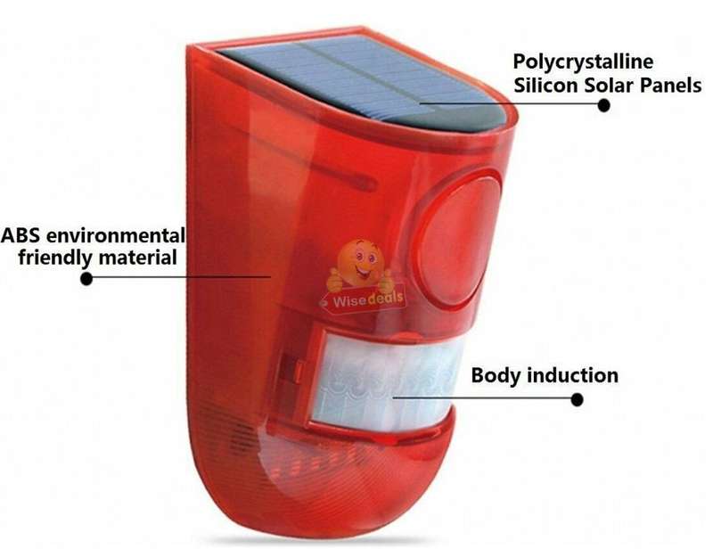 Waterproof Motion Sensor LED SOLAR LIGHT & ALARM- Your all-in-one Security Necessity PLUS USB Backup