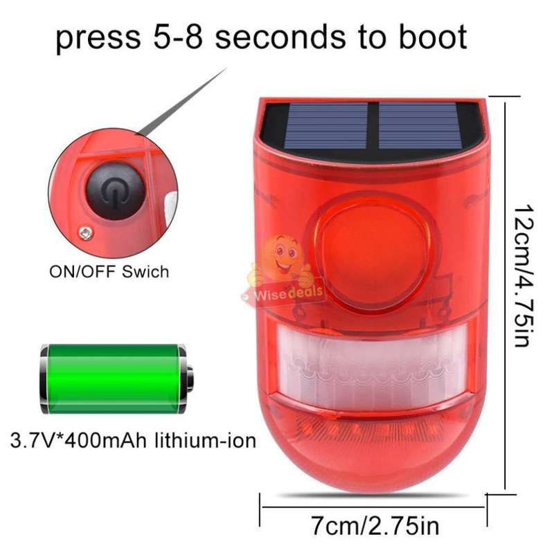 Waterproof Motion Sensor LED SOLAR LIGHT & ALARM- Your all-in-one Security Necessity PLUS USB Backup