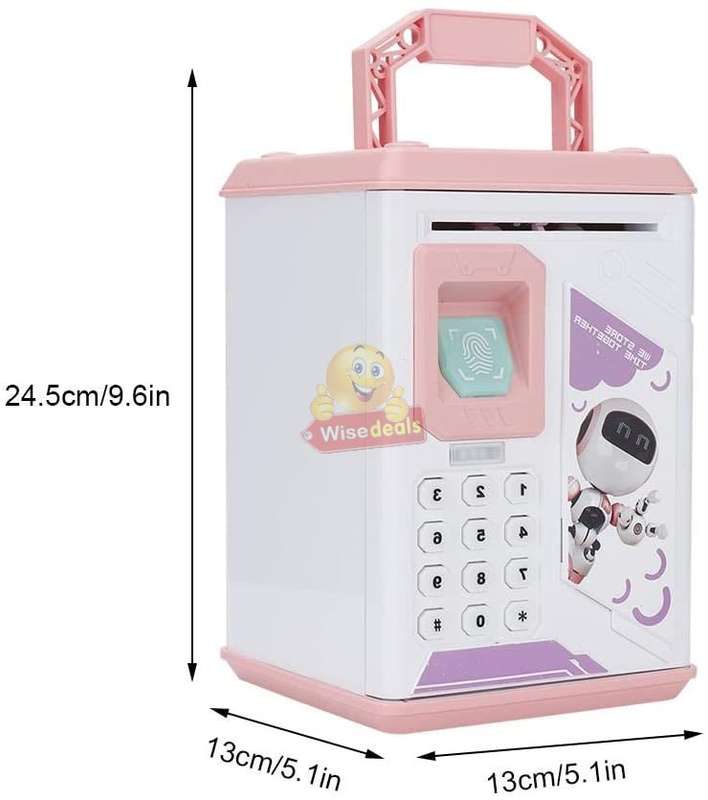 Robot ATM Password & Fingerprint Money Box with Music - Encourage Children to Save Money